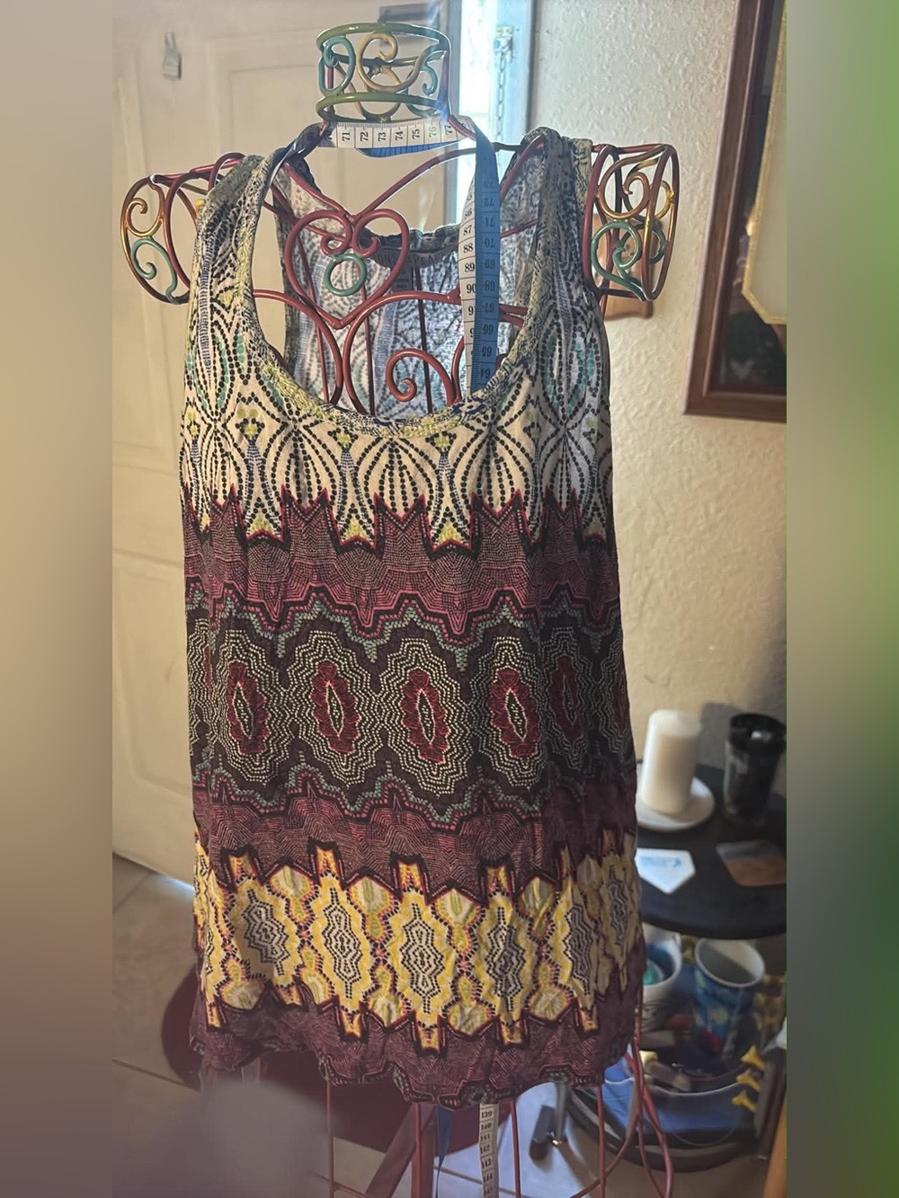 Patrons of Peace Multi-Color Sleeveless Boho Tunic Top